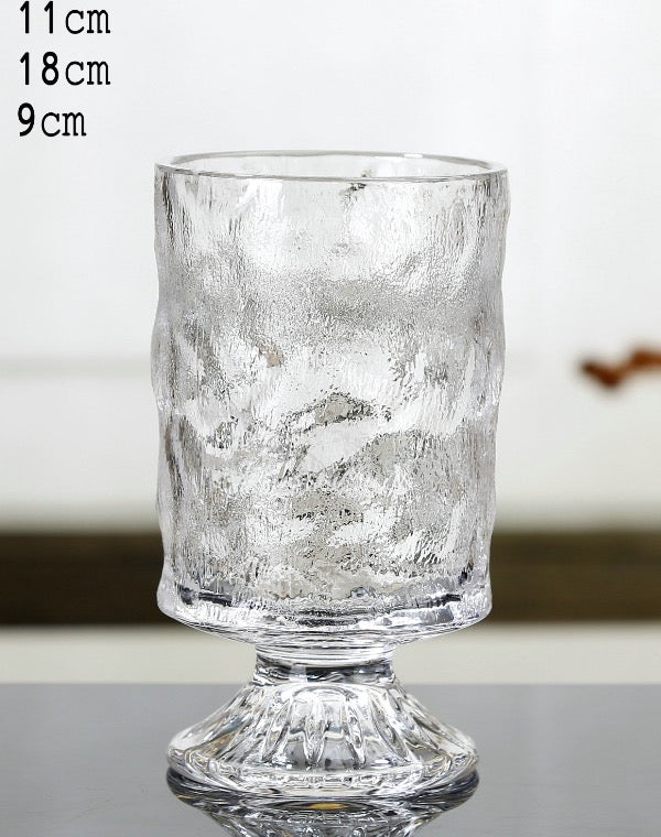European style ins retro relief tall transparent glass vase
