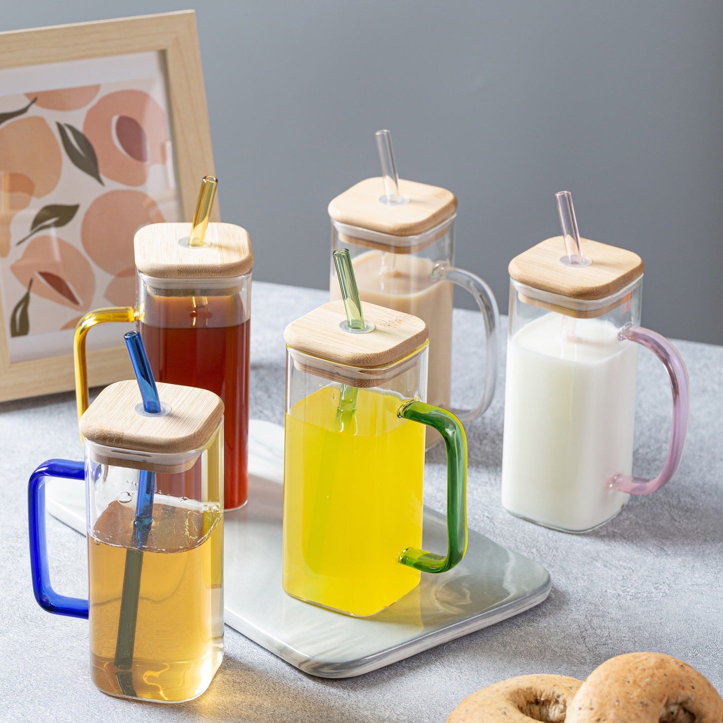 Square glass with handle