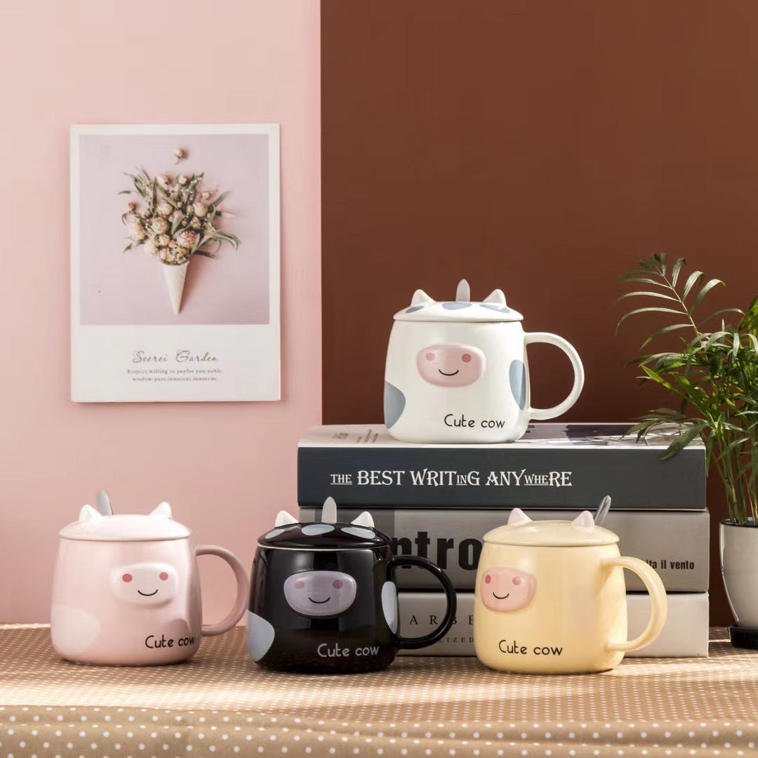 Cute cartoon pig embossed mug