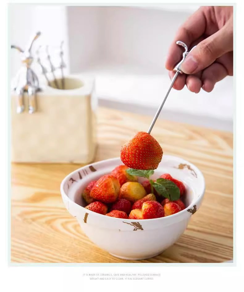 Water Ripple Rabbit Fruit Fork Set