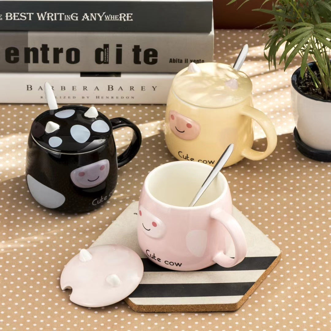 Cute cartoon pig embossed mug
