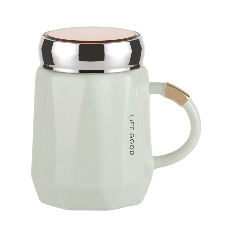 Geometric mirror ceramic cup -B