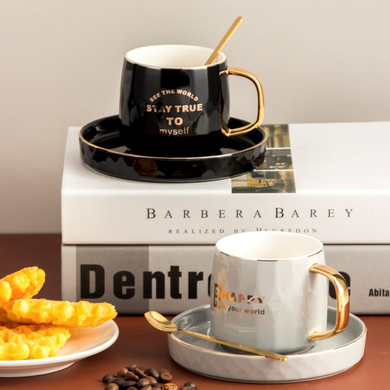 Simple Nordic coffee cup and saucer