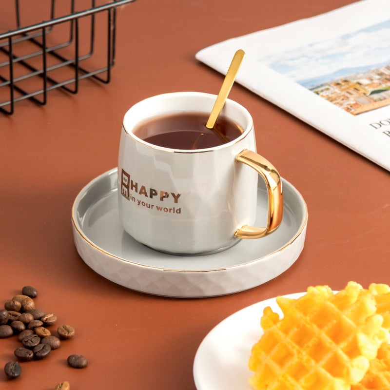 Simple Nordic coffee cup and saucer