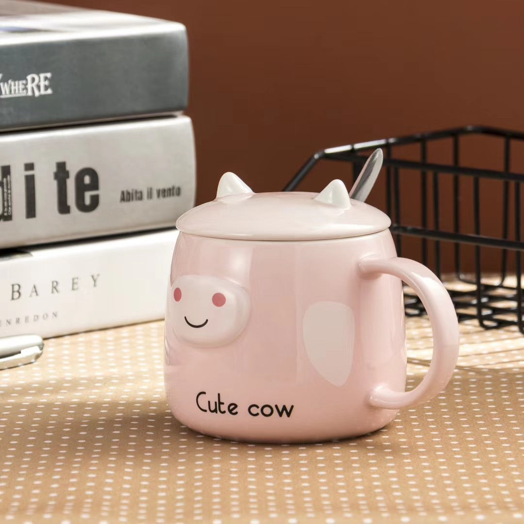 Cute cartoon pig embossed mug