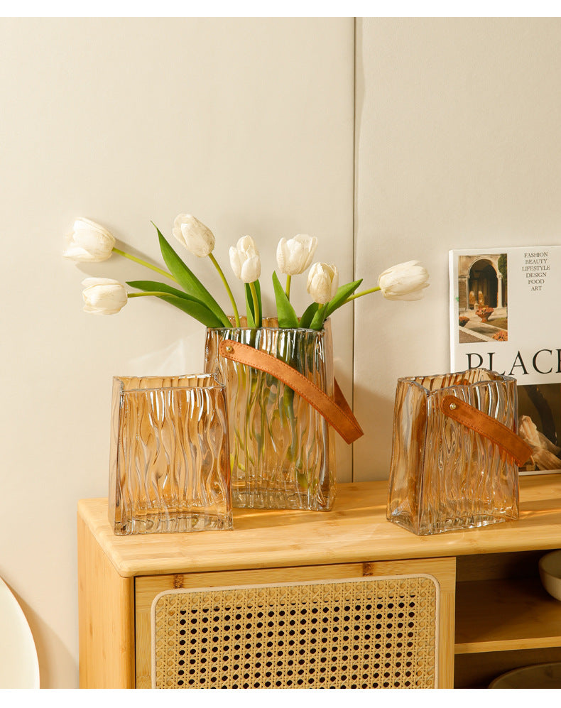 handbag glass vase