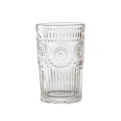 Sunflower Retro Embossed Glass Cup
