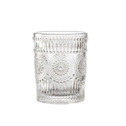 Sunflower Retro Embossed Glass Cup