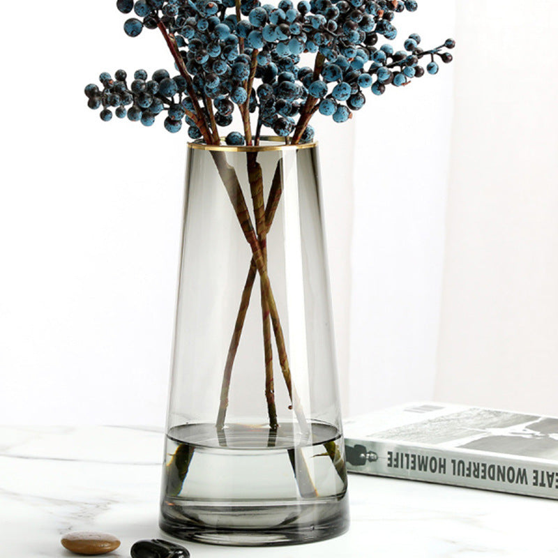 Light luxury T-shaped simple glass vase