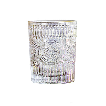 Sunflower Retro Embossed Glass Cup