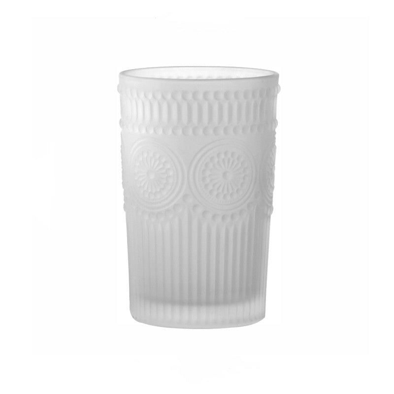 Sunflower Retro Embossed Glass Cup