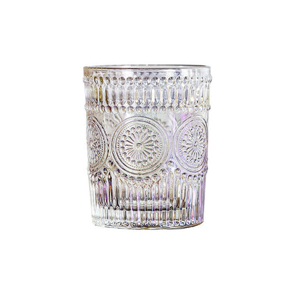 Sunflower Retro Embossed Glass Cup
