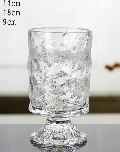 European style ins retro relief tall transparent glass vase