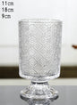 European style ins retro relief tall transparent glass vase