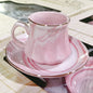 Simple marble pattern ceramic coffee cup and saucer set