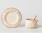 Retro style ceramic coffee cup and saucer