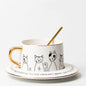 Cat Coffee Cup and Saucer Set