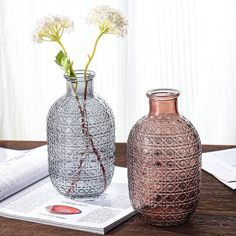 New embossed rhombus pattern vase 30pcs/ctn 4 colors