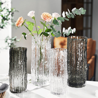 Frozen glacier glass vase