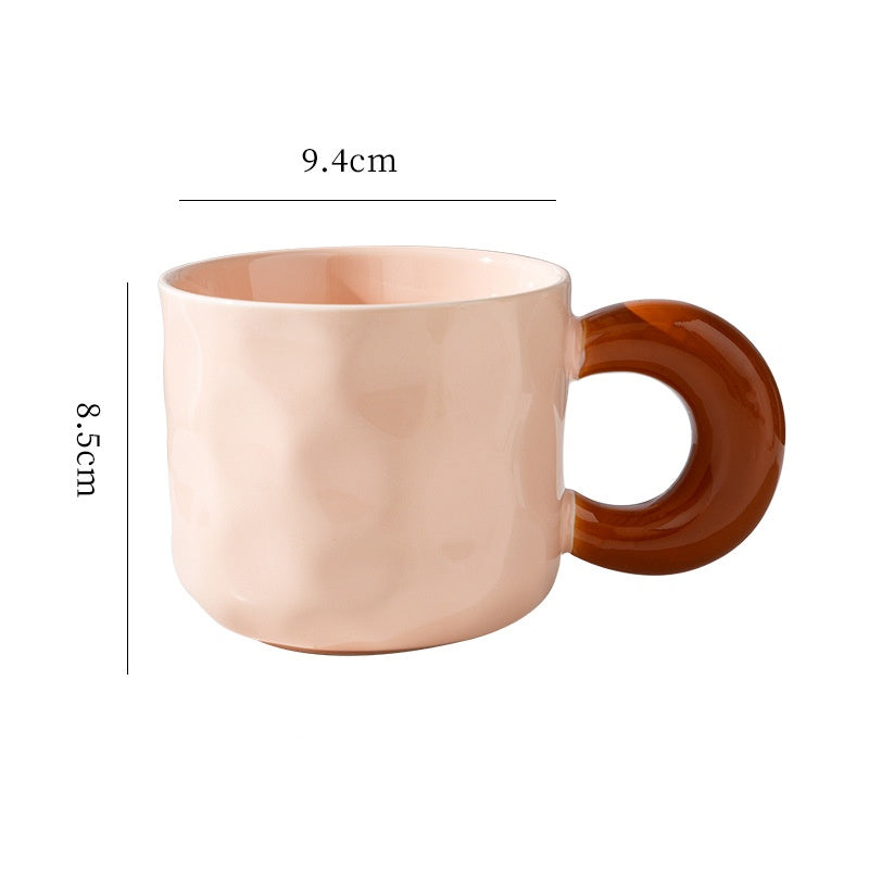 Concave and convex ceramic mug