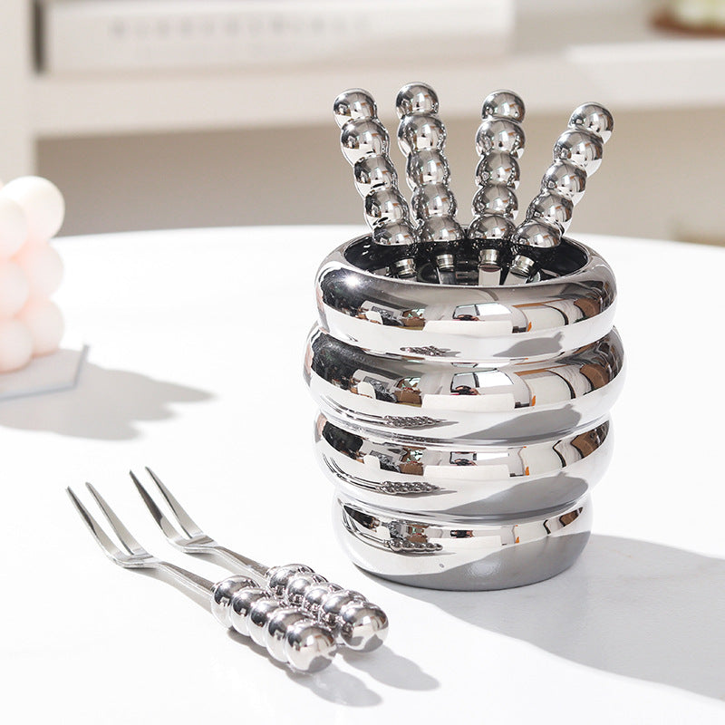 Pearl glaze honey jar fruit fork storage jar