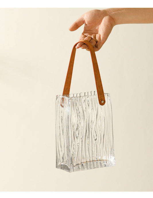 handbag glass vase