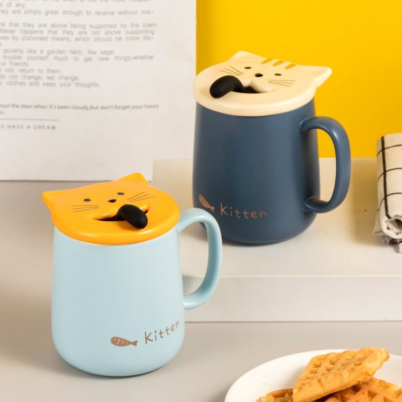 Cartoon cat ceramic mug