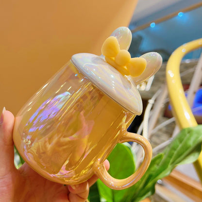 Colorful rabbit shape ceramic cup