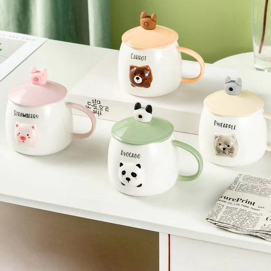 3D Hand-painted Animal Relief Mug