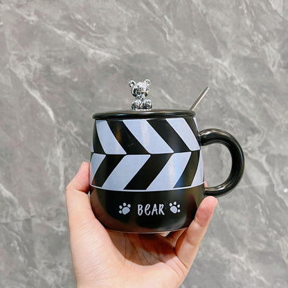 Fashionable electroplating bear ceramic cup