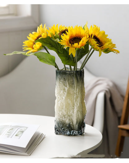 Nordic ins style light luxury glass vase with high-end feel