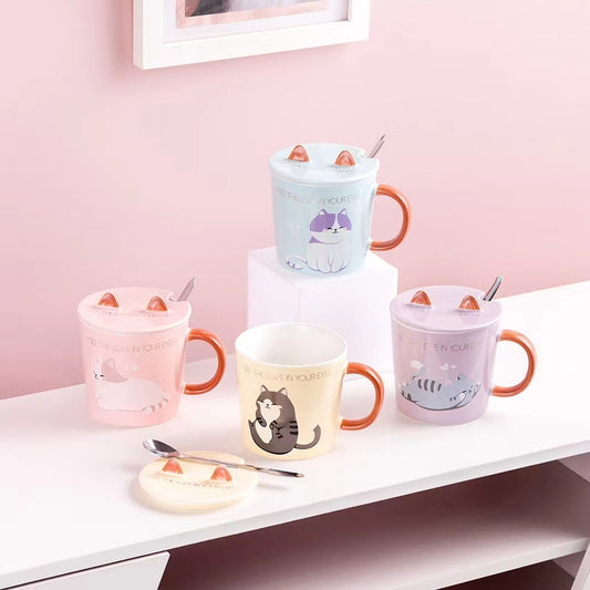 Fresh cartoon cat mug