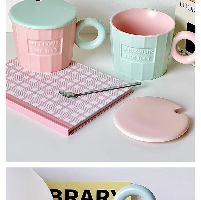 Cream ins contrast color mug