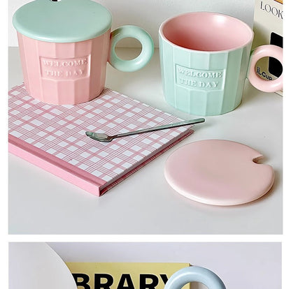Cream ins contrast color mug