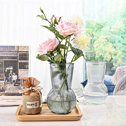 Large mouth glass transparent grenade vase