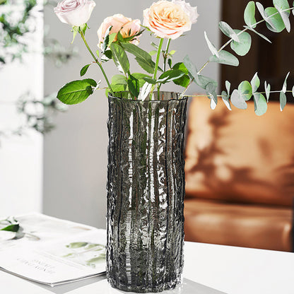 Frozen glacier glass vase