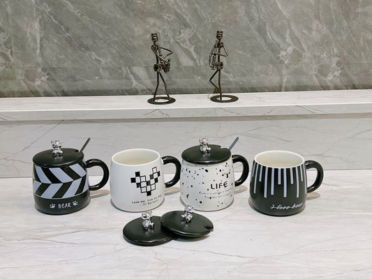 Fashionable electroplating bear ceramic cup