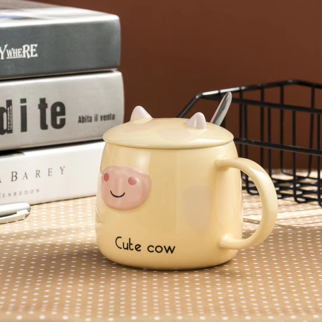 Cute cartoon pig embossed mug
