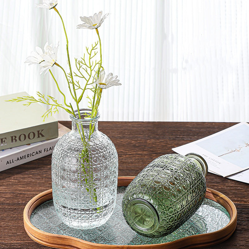 New embossed rhombus pattern vase 30pcs/ctn 4 colors
