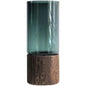 New Chinese style high-end original color glass vase with wooden bottom