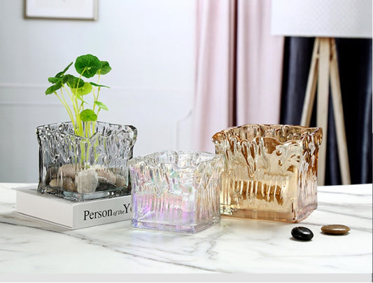 Modern simple style glass square vase