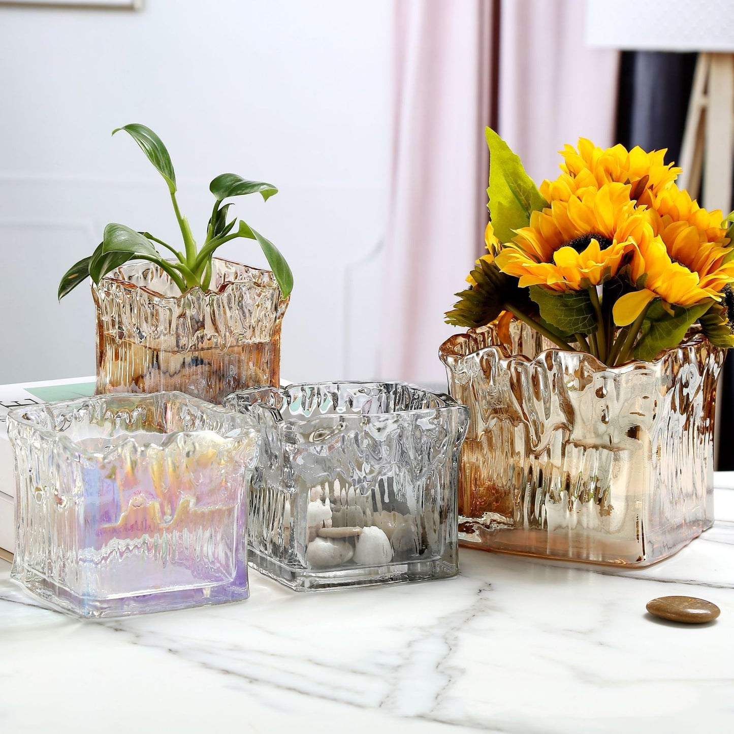 Modern simple style glass square vase
