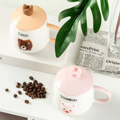 3D Hand-painted Animal Relief Mug