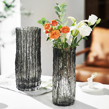 Frozen glacier glass vase