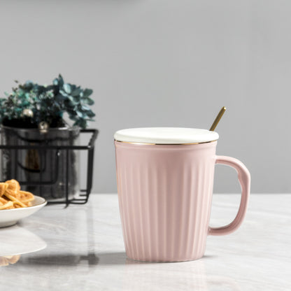 Minimally striped ceramic cup