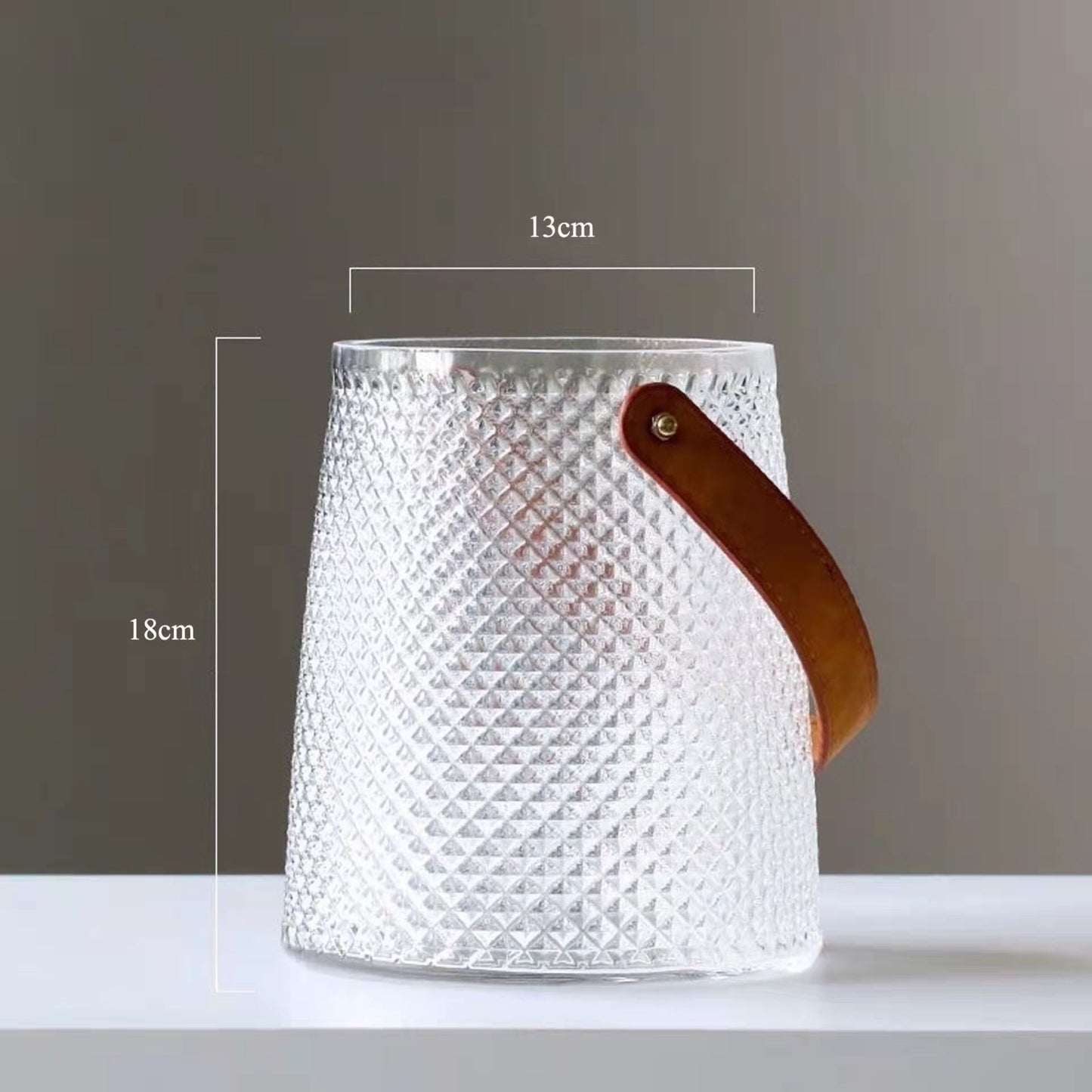 Portable leather glass vase ornaments creative