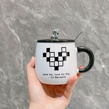 Fashionable electroplating bear ceramic cup