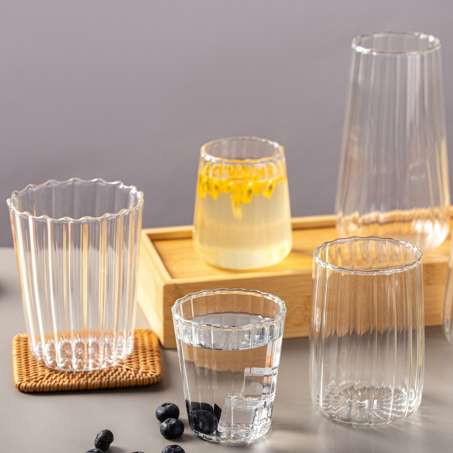 ins style heat-resistant transparent texture cup