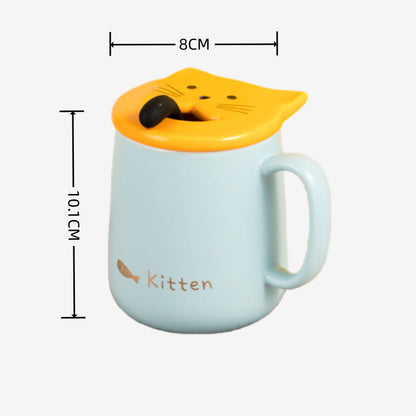 Cartoon cat ceramic mug