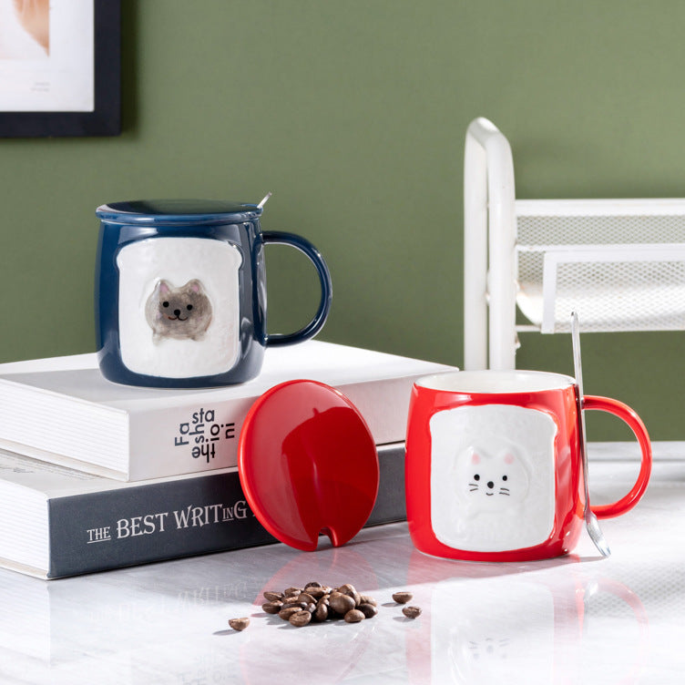 Cute cartoon cat ceramic mug